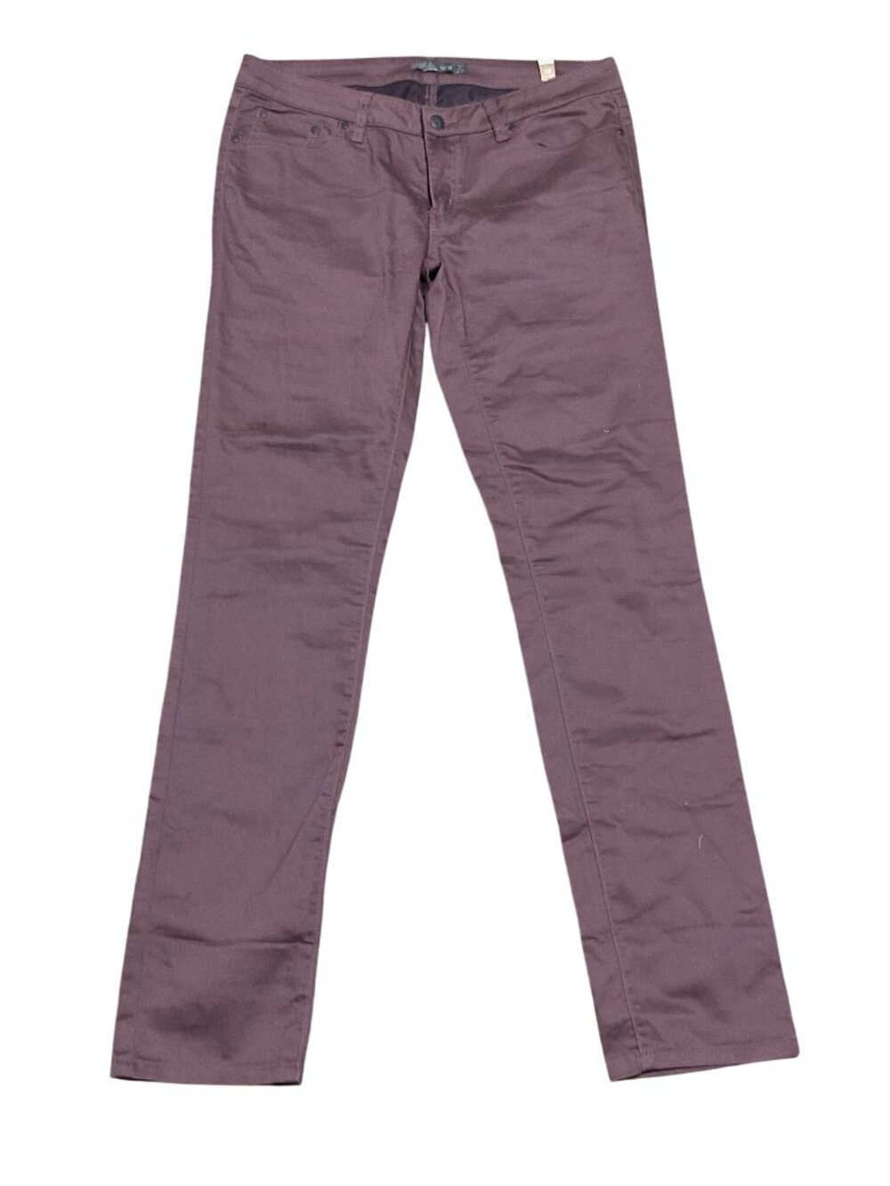 Prana Low Rise Straight Leg Pants Purple Sz 10 Organic Cotton Blend Stretch Deni